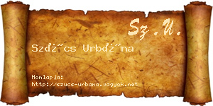 Szűcs Urbána névjegykártya